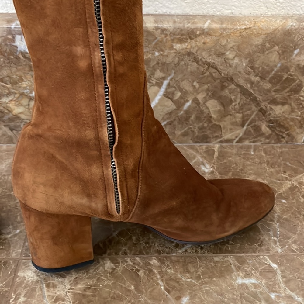 Barneys New York Brown Suede Over the Knee Boots Size 36.5 - Picture 5 of 11